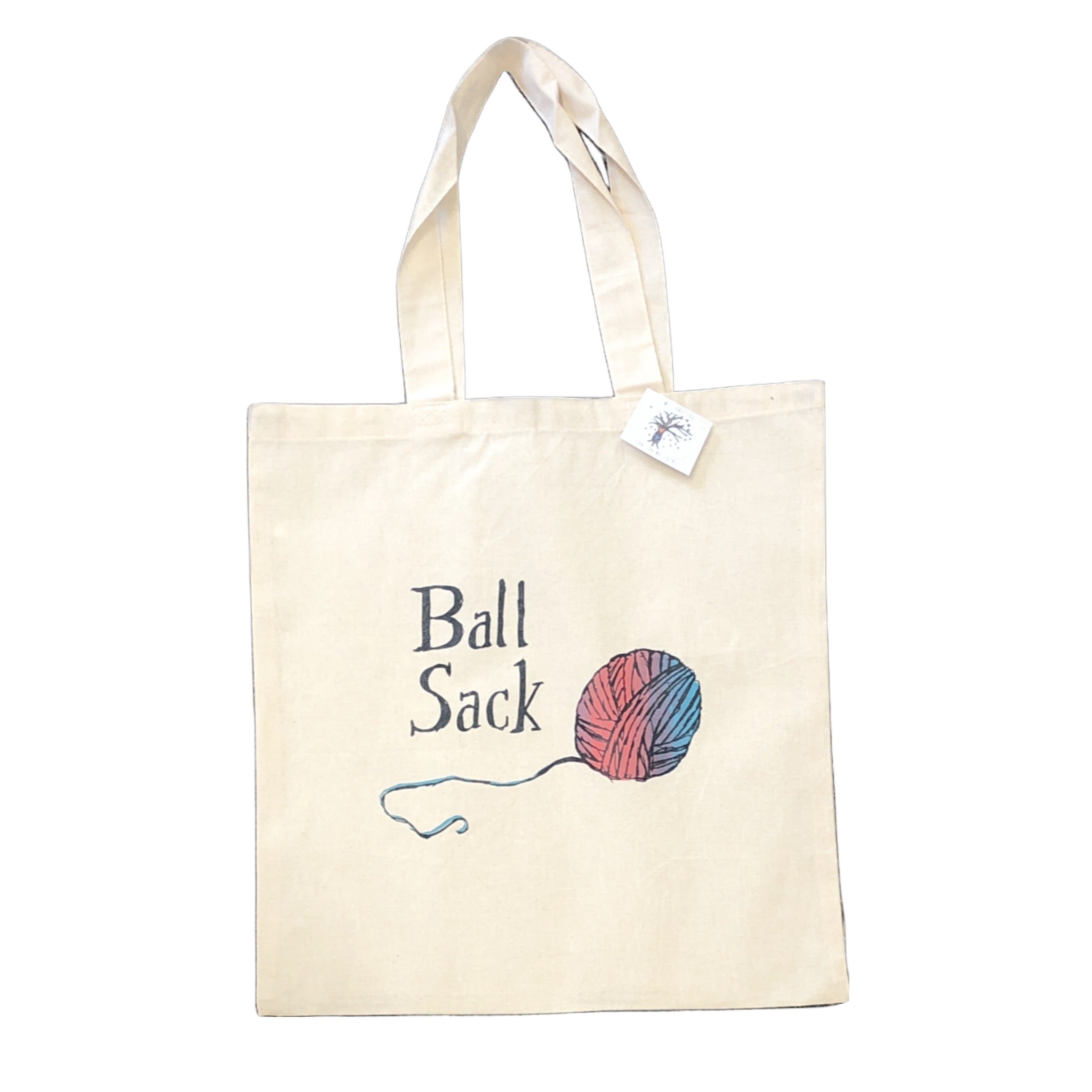 CafePress 'My Ball Sack Yarn Bag' Tote Bag - Natural Canvas Reusable Shopping Bag With Humorous Design